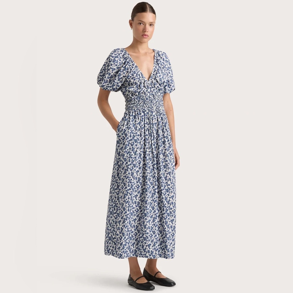 FAITHFULL THE BRAND Valras Midi Dress M Floral Boho Romantic Trad Wife Prairie